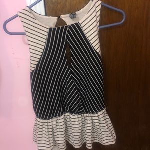 Striped top with open back